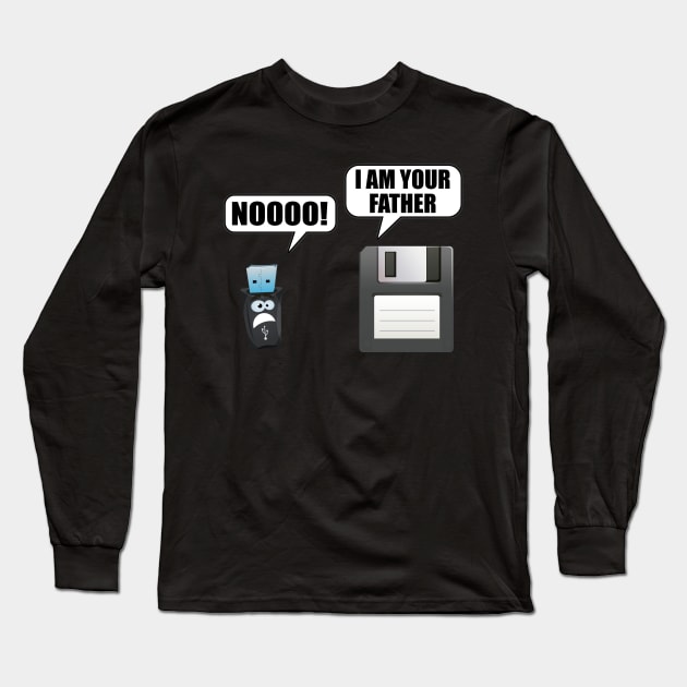 Floppy disk i am your father usb Long Sleeve T-Shirt by ZenCloak